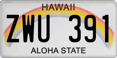HI license plate ZWU391