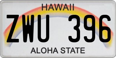 HI license plate ZWU396