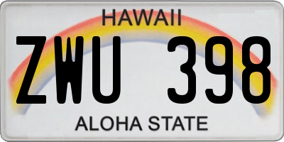 HI license plate ZWU398