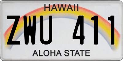 HI license plate ZWU411