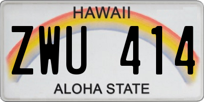 HI license plate ZWU414