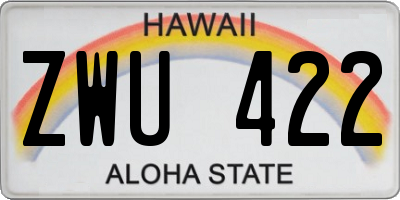 HI license plate ZWU422