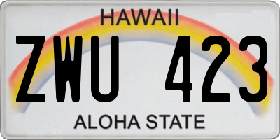 HI license plate ZWU423