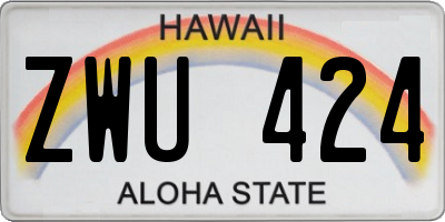 HI license plate ZWU424