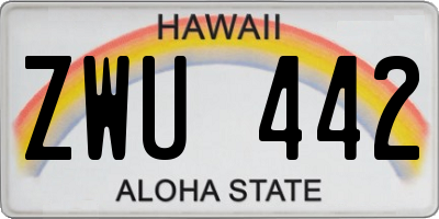 HI license plate ZWU442