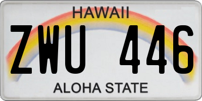 HI license plate ZWU446