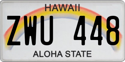HI license plate ZWU448