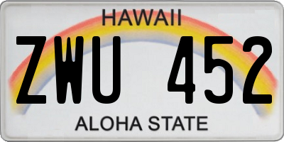 HI license plate ZWU452