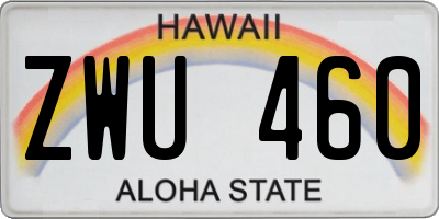 HI license plate ZWU460