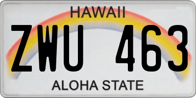 HI license plate ZWU463
