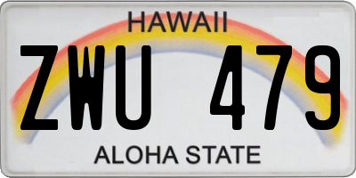 HI license plate ZWU479