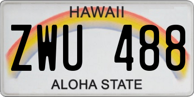 HI license plate ZWU488