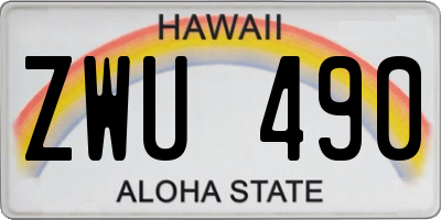 HI license plate ZWU490