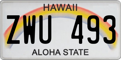 HI license plate ZWU493