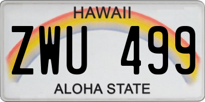 HI license plate ZWU499