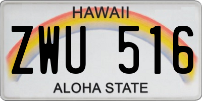 HI license plate ZWU516