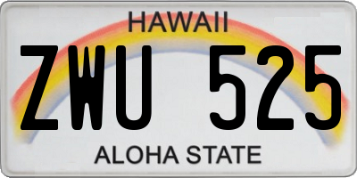 HI license plate ZWU525
