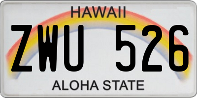 HI license plate ZWU526