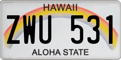 HI license plate ZWU531