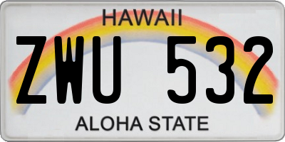 HI license plate ZWU532