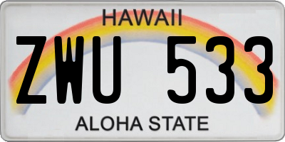 HI license plate ZWU533