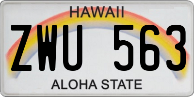HI license plate ZWU563