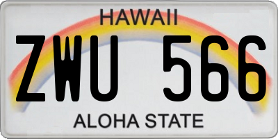 HI license plate ZWU566