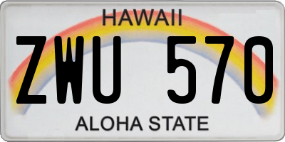 HI license plate ZWU570