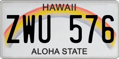 HI license plate ZWU576