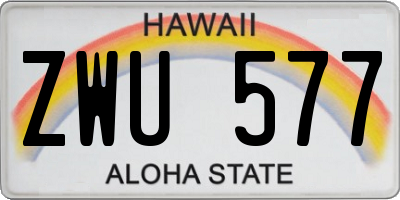 HI license plate ZWU577
