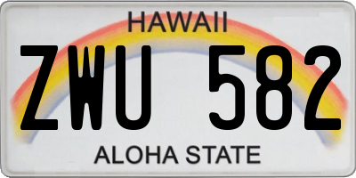 HI license plate ZWU582