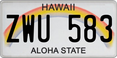 HI license plate ZWU583