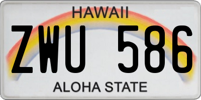 HI license plate ZWU586