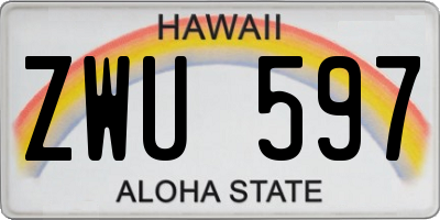 HI license plate ZWU597