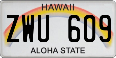HI license plate ZWU609