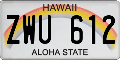 HI license plate ZWU612