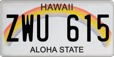 HI license plate ZWU615