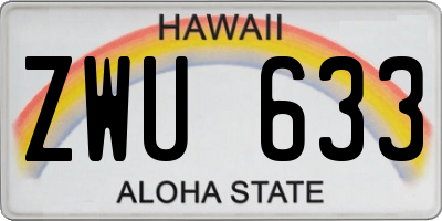 HI license plate ZWU633