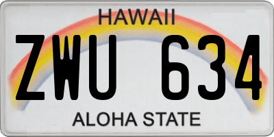 HI license plate ZWU634