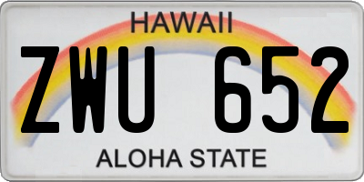 HI license plate ZWU652
