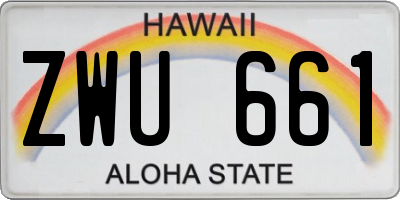 HI license plate ZWU661