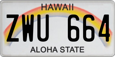 HI license plate ZWU664