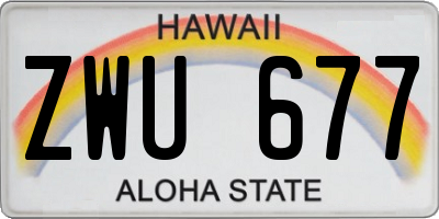 HI license plate ZWU677