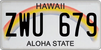 HI license plate ZWU679