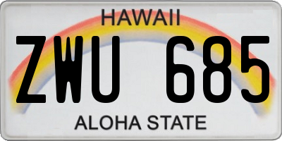 HI license plate ZWU685