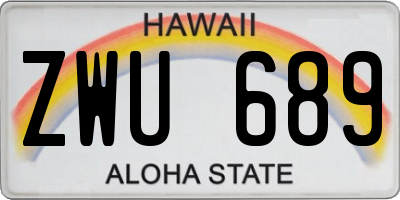 HI license plate ZWU689