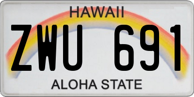 HI license plate ZWU691