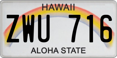 HI license plate ZWU716