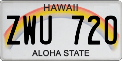 HI license plate ZWU720