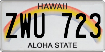 HI license plate ZWU723